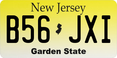NJ license plate B56JXI