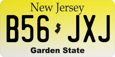 NJ license plate B56JXJ