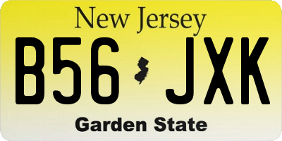 NJ license plate B56JXK