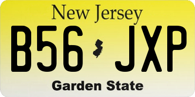 NJ license plate B56JXP