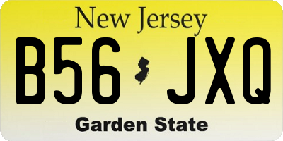 NJ license plate B56JXQ