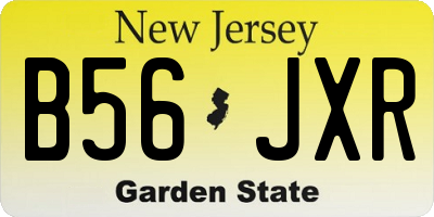 NJ license plate B56JXR
