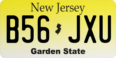 NJ license plate B56JXU