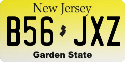 NJ license plate B56JXZ