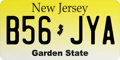 NJ license plate B56JYA