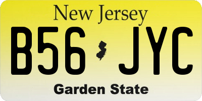 NJ license plate B56JYC