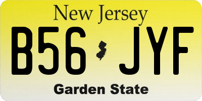NJ license plate B56JYF