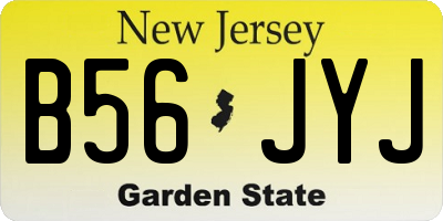 NJ license plate B56JYJ