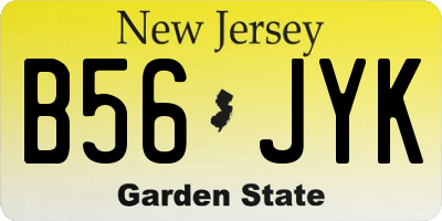 NJ license plate B56JYK
