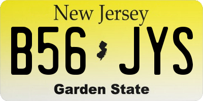 NJ license plate B56JYS