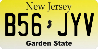 NJ license plate B56JYV