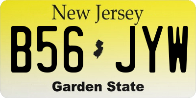 NJ license plate B56JYW