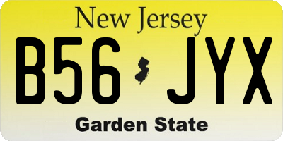 NJ license plate B56JYX