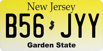 NJ license plate B56JYY