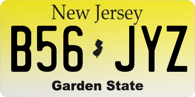 NJ license plate B56JYZ