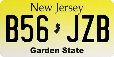 NJ license plate B56JZB