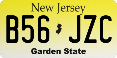 NJ license plate B56JZC