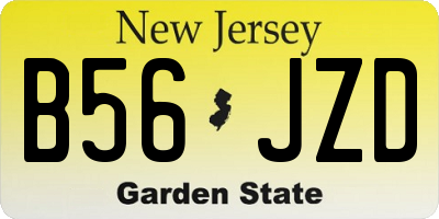 NJ license plate B56JZD