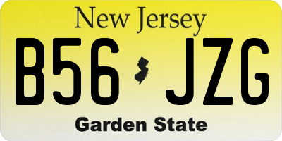 NJ license plate B56JZG