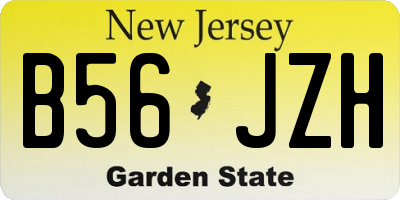 NJ license plate B56JZH