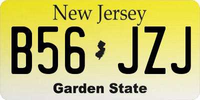 NJ license plate B56JZJ