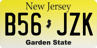NJ license plate B56JZK