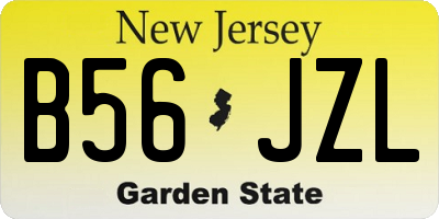 NJ license plate B56JZL
