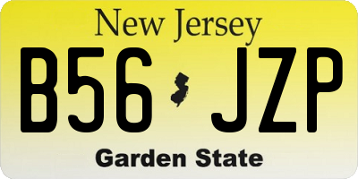 NJ license plate B56JZP
