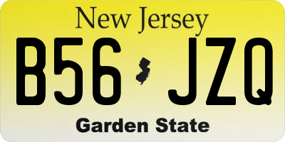 NJ license plate B56JZQ