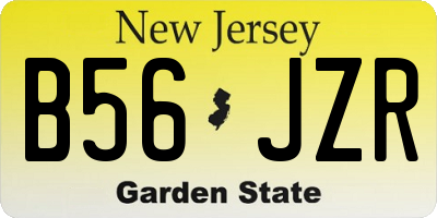 NJ license plate B56JZR