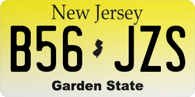 NJ license plate B56JZS