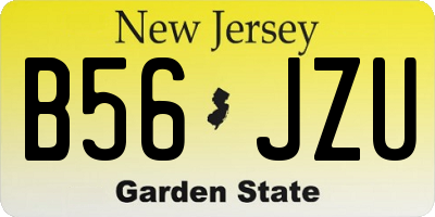 NJ license plate B56JZU