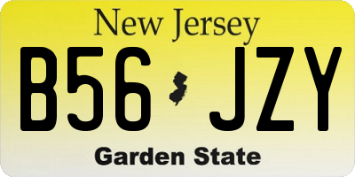 NJ license plate B56JZY