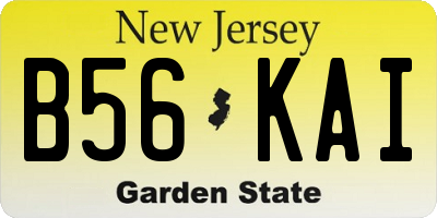 NJ license plate B56KAI