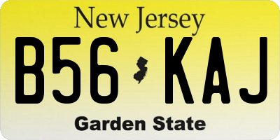 NJ license plate B56KAJ