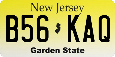NJ license plate B56KAQ