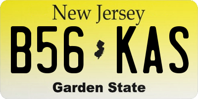 NJ license plate B56KAS