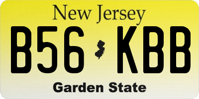 NJ license plate B56KBB