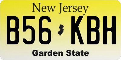 NJ license plate B56KBH