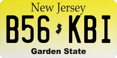 NJ license plate B56KBI