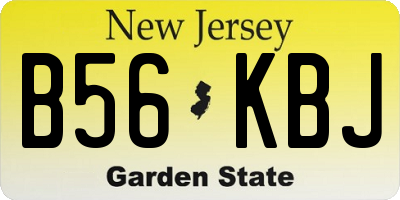 NJ license plate B56KBJ