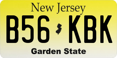 NJ license plate B56KBK
