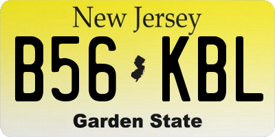 NJ license plate B56KBL