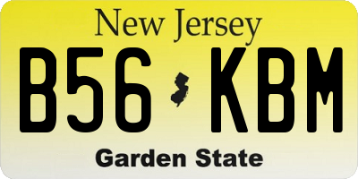 NJ license plate B56KBM