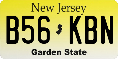 NJ license plate B56KBN