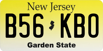NJ license plate B56KBO
