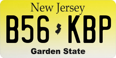 NJ license plate B56KBP