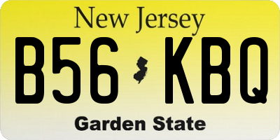 NJ license plate B56KBQ