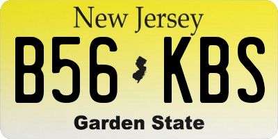 NJ license plate B56KBS