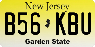 NJ license plate B56KBU